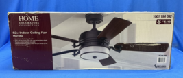 HDC Moroka 52&quot; Indoor Bronze Organza Shade Ceiling Fan w/ Light Kit &amp; Remote - £94.95 GBP