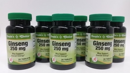 6 ($3.33) GINSENG 250 mg 30Tablets/Bottle EnergyStaminaBooster Men &amp; Women - £15.44 GBP
