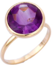 18K Gold Amethyst Cocktail Ring - £460.38 GBP