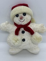 Billy Buttons Dept 56 Snowman Ornament Figure 6” Sparkly Hand-knit Acces... - £18.07 GBP
