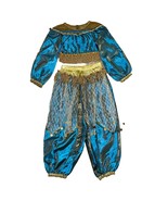 Aladdin Inspired Genie Costume for Girls Sz 6 Handmade Blue/Gold for Pag... - £57.55 GBP