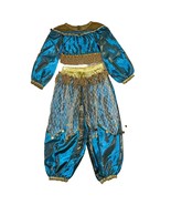 Aladdin Inspired Genie Costume for Girls Sz 6 Handmade Blue/Gold for Pag... - $1,368.49 MXN