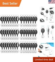 Durable 50-Piece Retractable ID Badge Holders with Carabiner Clip and Ke... - $55.50