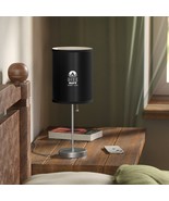 Classy Table Lamp Stand: Silver or White Base, Custom Printed Shade in 1... - £58.51 GBP