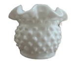 Vintage ~  Fenton ~ White Milk Glass ~ Hobnail ~ 4&quot; Ruffled Edge Dish ~ ... - $28.05