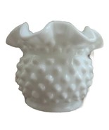Vintage ~  Fenton ~ White Milk Glass ~ Hobnail ~ 4&quot; Ruffled Edge Dish ~ ... - $28.05