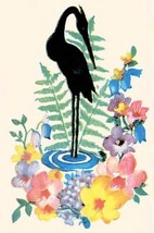 Stork and Flowers - Art Print - £17.29 GBP+