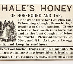 1885 Medical Hale&#39;s Honey Horehound Quack Medicine Advertisement Victori... - $378.90 MXN
