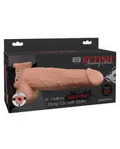 Fetish Fantasy Series 9&quot; Hollow Squirting Strap On W/balls - Flesh - £58.62 GBP+