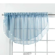 Elegance Voile 60&quot;Wx24&quot;L Layered Valance Smoke Blue 100% Polyester See-Through - £7.62 GBP