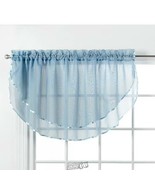 Elegance Voile 60&quot;Wx24&quot;L Layered Valance Smoke Blue 100% Polyester See-T... - £7.58 GBP