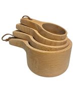 Wood Measuring Cups Stackable Kitchen Measure Tools 1/4 1/3 1/2 1 Cup Cracks - $216.83 MXN