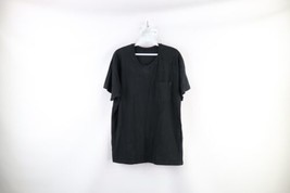 Vtg Streetwear Mens Medium Distressed Blank Short Sleeve Pocket T-Shirt Black - £23.44 GBP