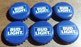 6 BUD LIGHT - Bottle Cap Crown -  Blue and White - Budweiser - £1.57 GBP