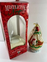 Mistletoe Magic Santa 6.5 in Sailboat European Blown Glass Christmas Ornament - £15.81 GBP