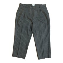 Neiman Marcus Womens Dress Pants Size 22W Wool Brown Pinstripe Elastic W... - $36.85