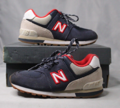 New Balance Shoes Kids 9 Wide Large GC574ATP  Blue Red Tan Suede - £15.05 GBP
