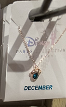 Disney Parks Minnie Mouse Faux Zircon December Birthstone Necklace Gold Color  image 8