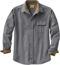 Men&#39;s Buck Camp Flannel, Heather Button Casual Shirt with Corduroy Cuffs X-Large - £45.59 GBP