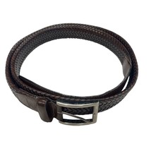 George Forman Mens braided Brown leather belt size 50 SKU 1533 - $14.01