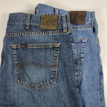2 Pair- Lee Mens Jeans Regular Fit Straight Leg 40x30 Medium Wash Denim ... - £27.37 GBP