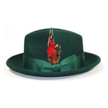 Men's Milani Wool Fedora Hat Soft Crushable Lined FD219 Emerald Green image 5