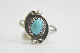turquoise ring southwest sterling silver women girls Size 4.50 - $34.65