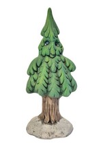 Vintage Handmade Anthromorphic Ceramic Pine Tree w/ Face &quot; EUC Holiday Village  - £13.27 GBP