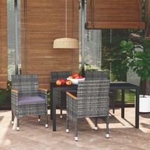  Dining Set Grey PE Rattan Medium Durable 5 Piece Dining Set - $758.49
