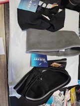 NEW ISOTONER SmartDri WATER Headband 2 BLACK &amp; Gray warm fleece Band  3 Pcs - $545.78 MXN