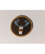 Coffee Travel Mug Round Patch with Antlers (Caribou?)  2&quot;  iron-on - $4.94