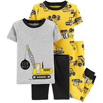 Carter&#39;s Baby boy 4 piece Snug fit Cotton Pajama Set Size 3t Constructio... - $202.98 MXN