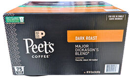 Peet&#39;s Coffee Dark Roast K-cup Pods Major Dickason&#39;s Blend 75 Count EXP ... - $83.52 CAD
