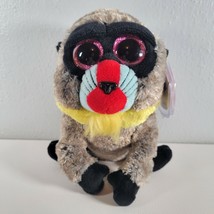 Ty Beanie Boos Wasabi the Baboon Plush Monkey Stuffed Animal 6&quot; NWT New - £7.44 GBP
