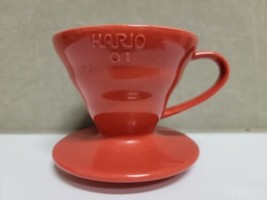 Red porcelain Coffee Filter Hario 01 Made in Japan Gently Used  - £11.70 GBP