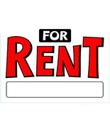 HILLMAN 843470 Die Cut for Rent Sign (10&quot; x 14&quot;), 6 Pack, White - €19,33 EUR