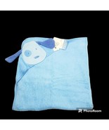 Carters Starters Baby Blue Floppy Ear Dog Hooded Towel Blanket 32x32 Embroidery - $27.12