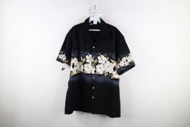 Vintage 90s Streetwear Mens Size Large Heavyweight Flower Hawaiian Button Shirt - £35.56 GBP