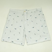IZOD SALTWATER Blue Whale Anchor All Over PRINT White SHORTS Mens SIZE 40W - $14.65