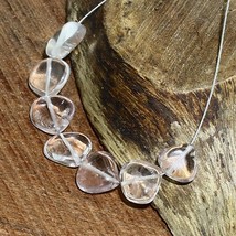 Crystal Quartz Smooth Heart Bead Briolette Natural Loose Gemstone Making... - £2.09 GBP