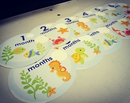 Ocean life themed monthly baby stickers - $7.99