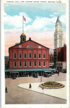 Faneuil Hall and Custom House Tower Boston Massachusetts Postcard - £5.22 GBP
