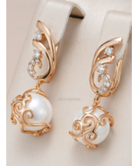 Hot Pearl Long Drop Earrings For Women 925 Sterling Silver Dangling Earring Gift - £73.79 GBP