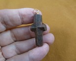 (CR500-1) 1-3/16&quot; oiled Fairy Stone Pendant CHRISTIAN CROSS Staurolite C... - $53.28