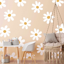 12 Sheets Daisy Wall Decals White Flower Wall Stickers Big Daisy Wall Stickers P - £20.47 GBP