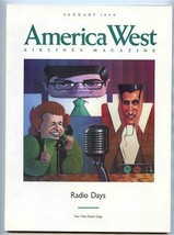 America West Airlines Magazine January 1990 Radio Days  - £10.90 GBP