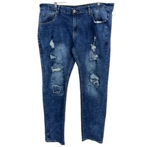 Public supply jeans 44 x 34 mens skinny jeans distressed dark wash  - £11.65 GBP