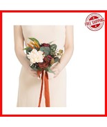 Durable Silk Terracotta Bridesmaid Bouquet - Elegant 7-Inch Wedding Flowers - $1,355.98 MXN