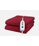 Pure Warmth Polar Fleece Electric Heated Warming Blanket Red Size Full 110V - $47.49