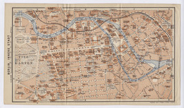 1914 Original Antique Map Of Berlin Center Downtown / Brandenburg / Germany - £20.89 GBP